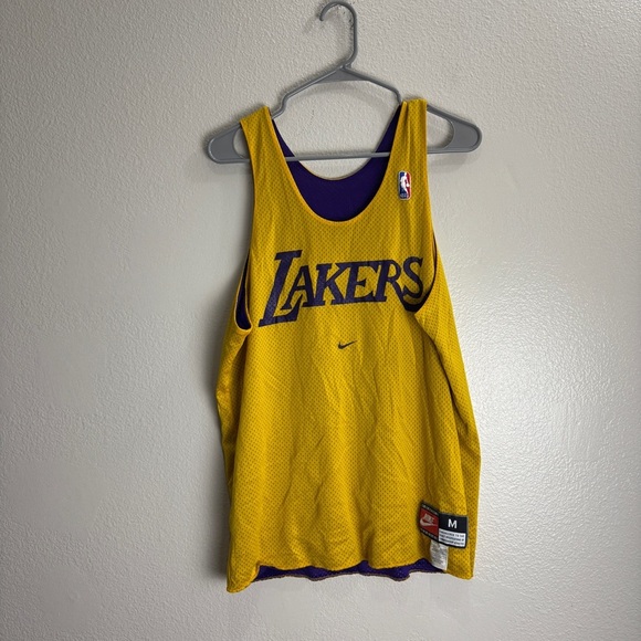 Nike Los Angeles Lakers Vintage Reversible Warm Up Jersey Size Medium - Picture 1 of 8